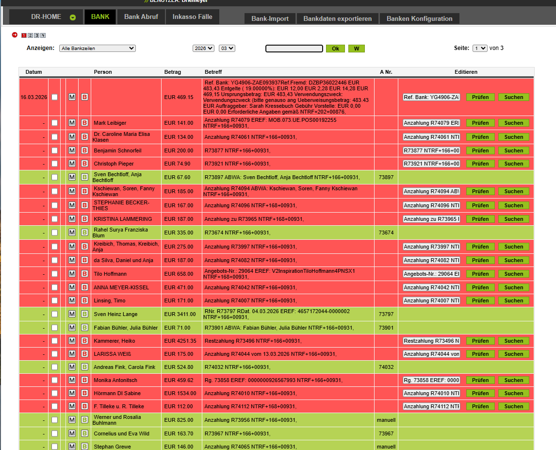 Ergebnis des Bankabrufs
